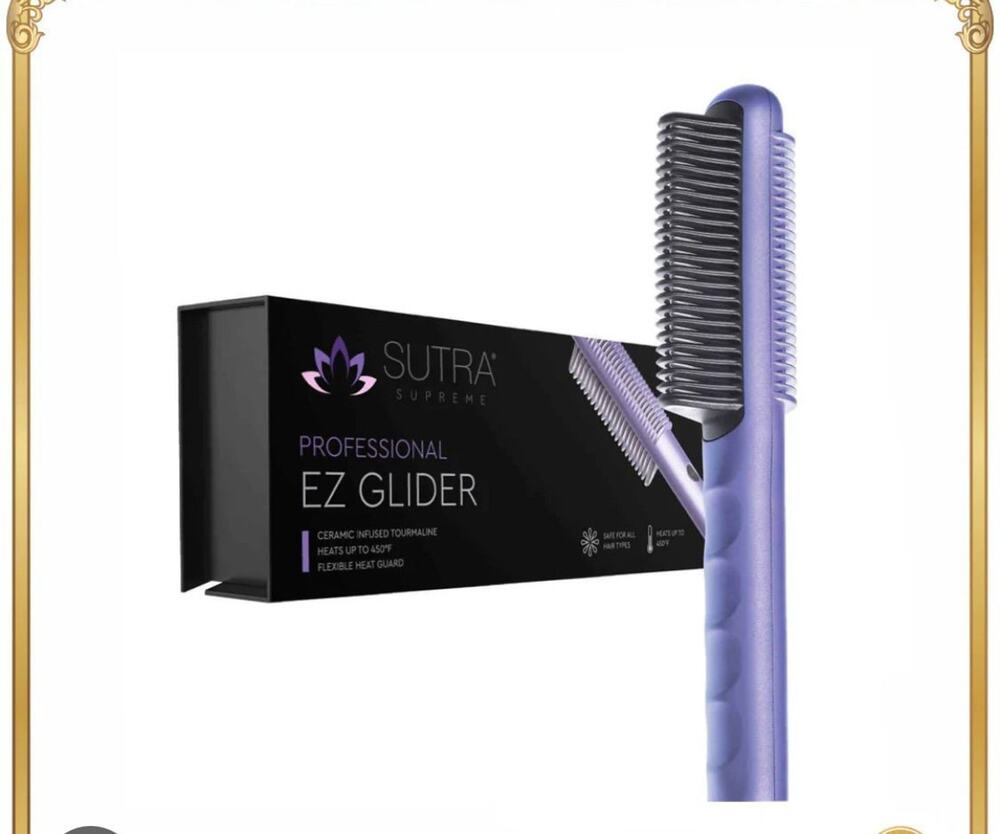 SUTRA EZ Glider Heated Hair Brush Ceramic 2 in 1Curl 1.25-inch Purple